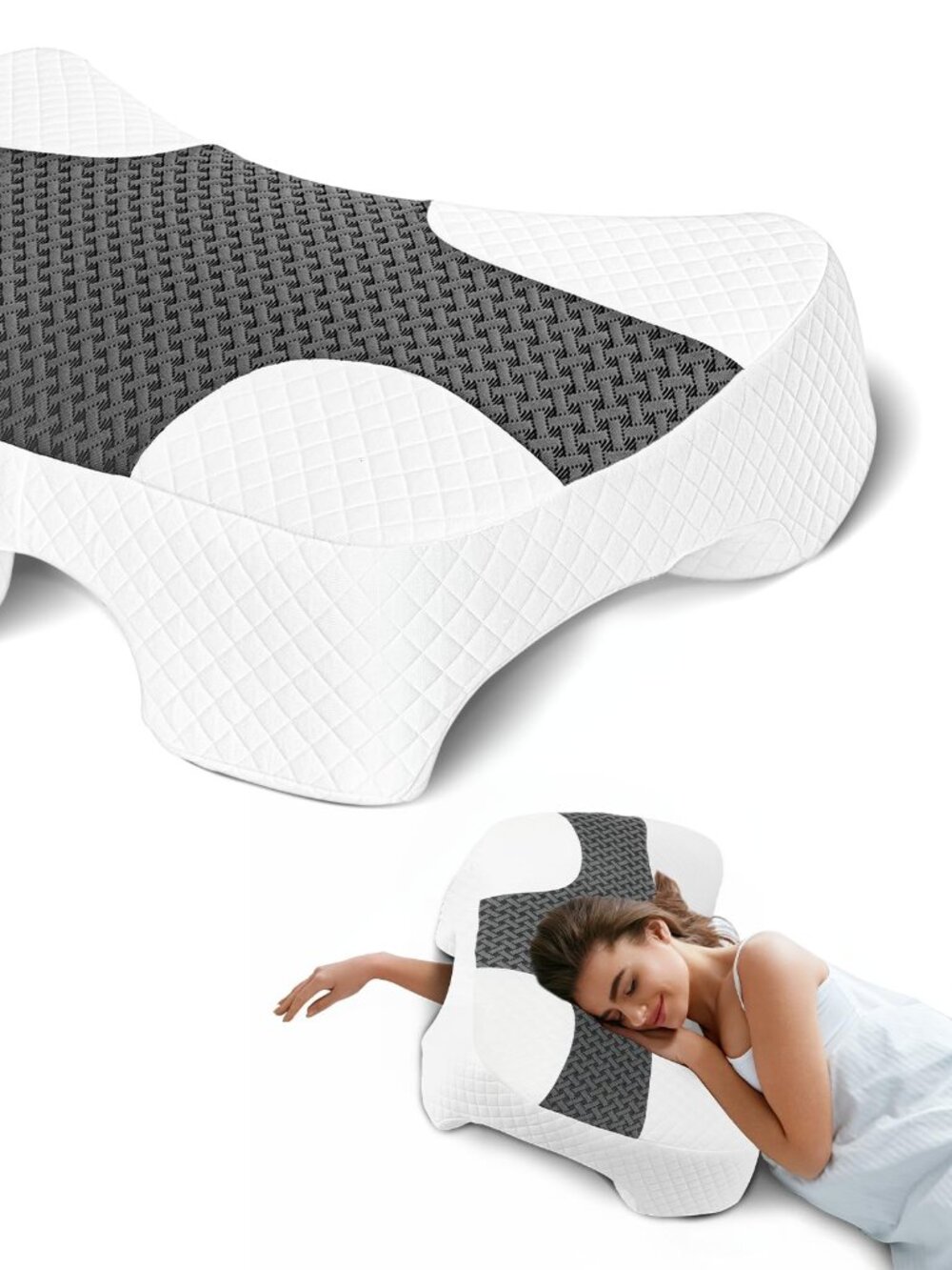 NEW Eliteguard Side Sleeper Pillow with Arm Hole, Shoulder Relief System